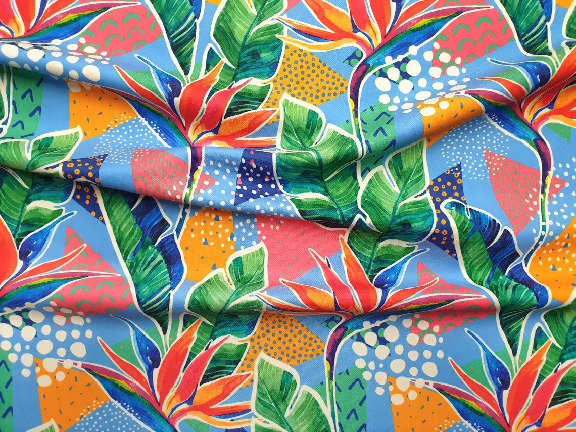 Colorful Tropical Floral Fabric