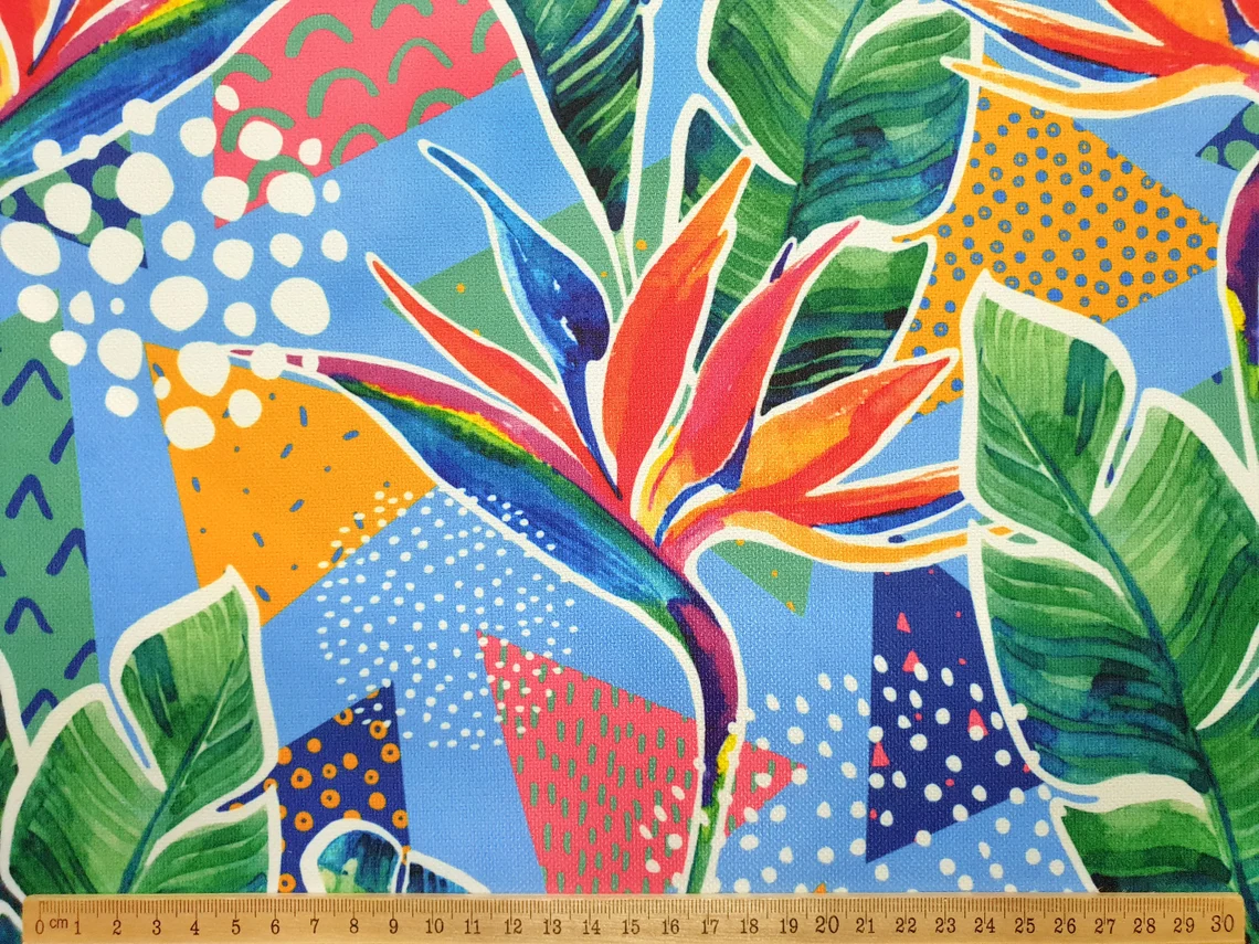 Colorful Tropical Floral Fabric