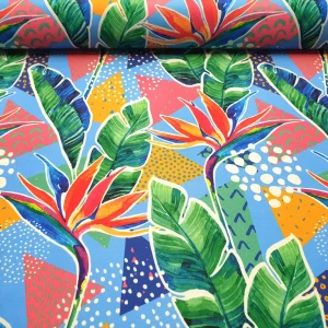 Colorful Tropical Floral Fabric