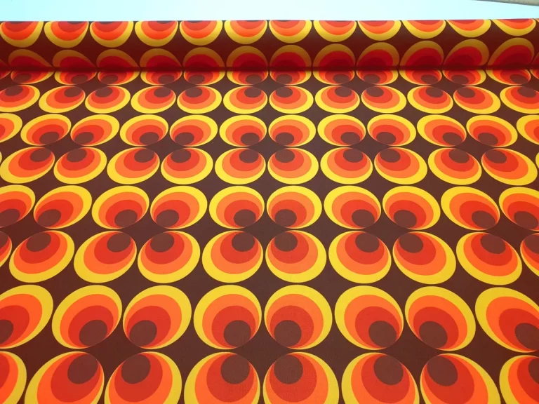 Mid Century Fabric, Brown Orange Fabric by the Yard