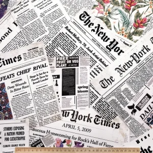 Newspaper Fabric by the Yard