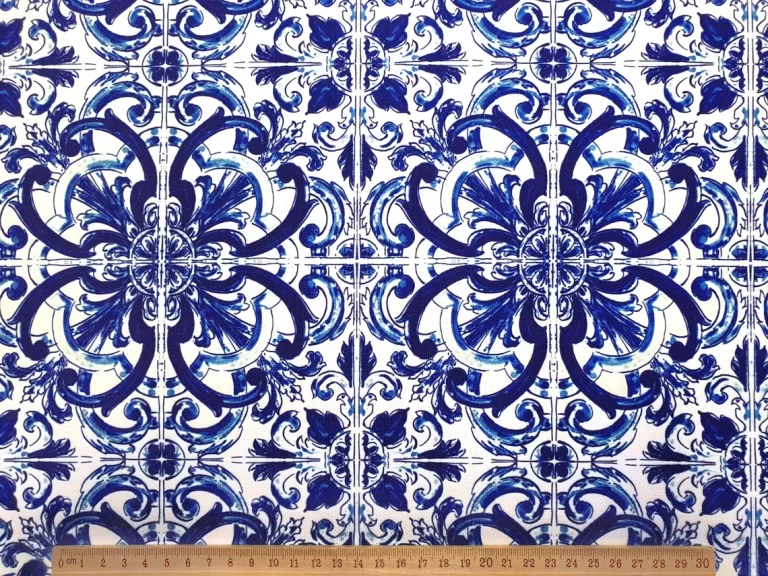 Italian Majolica Print Upholstery Fabric by the Yard