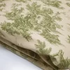 Toile de Jouy Fabric, Green and Beige