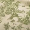 Green Toile de Jouy Fabric