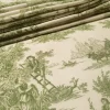 Toile de Jouy Fabric, Green and Beige