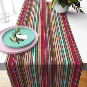 Alternative view of Vintage Rainbow Striped Table Runner