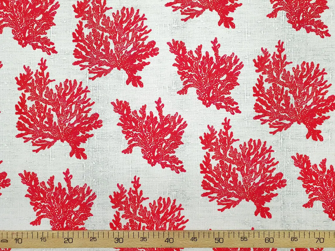 Red Coral Reef Fabric