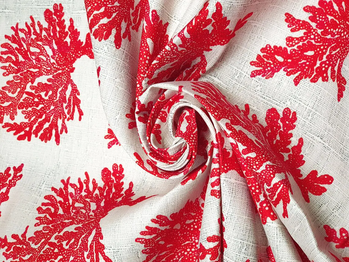 Red Coral Reef Fabric