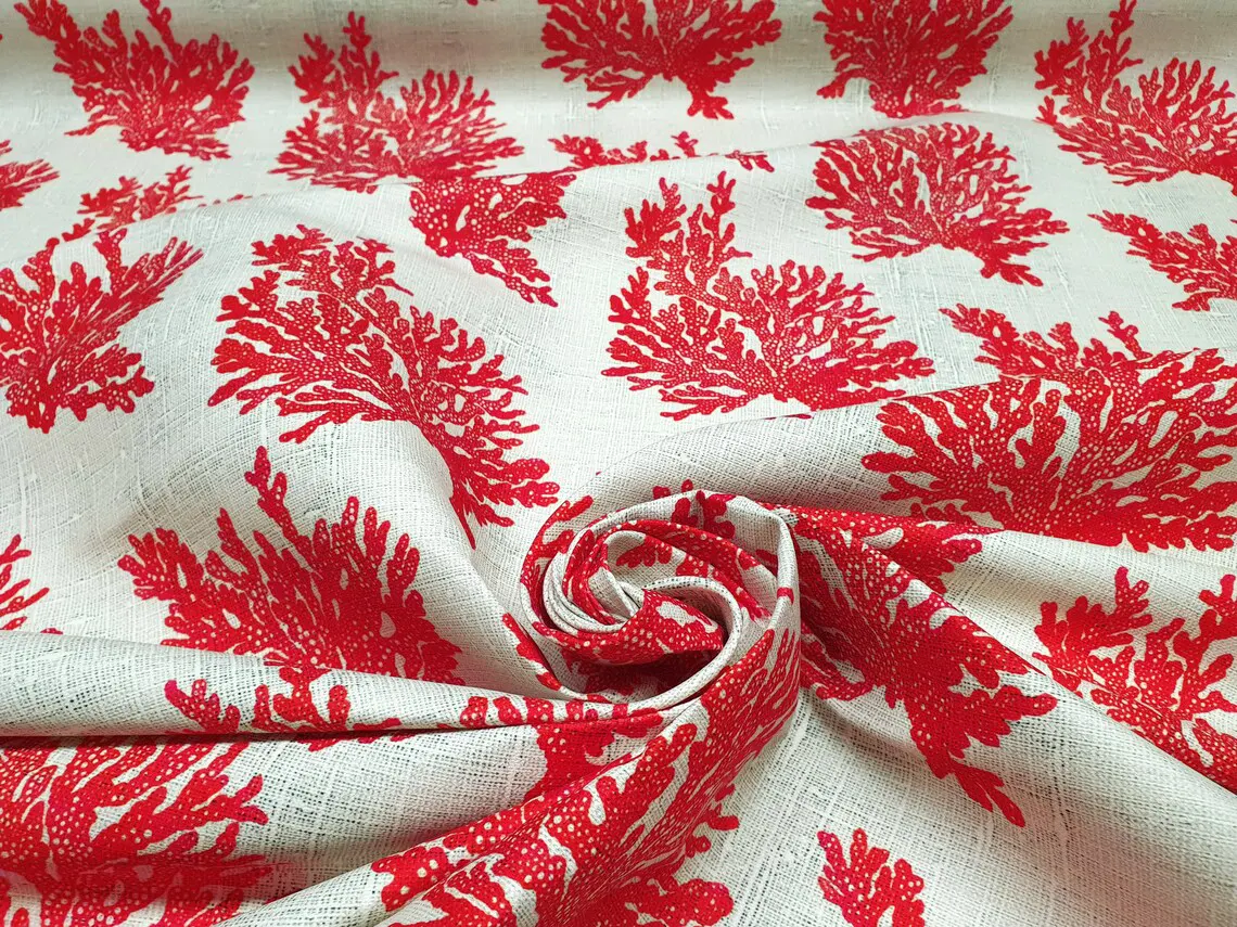 Red Coral Reef Fabric