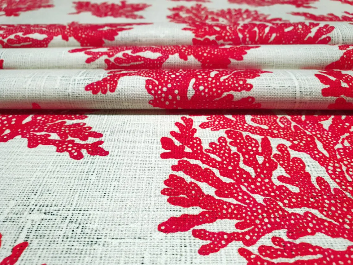 Red Coral Reef Fabric