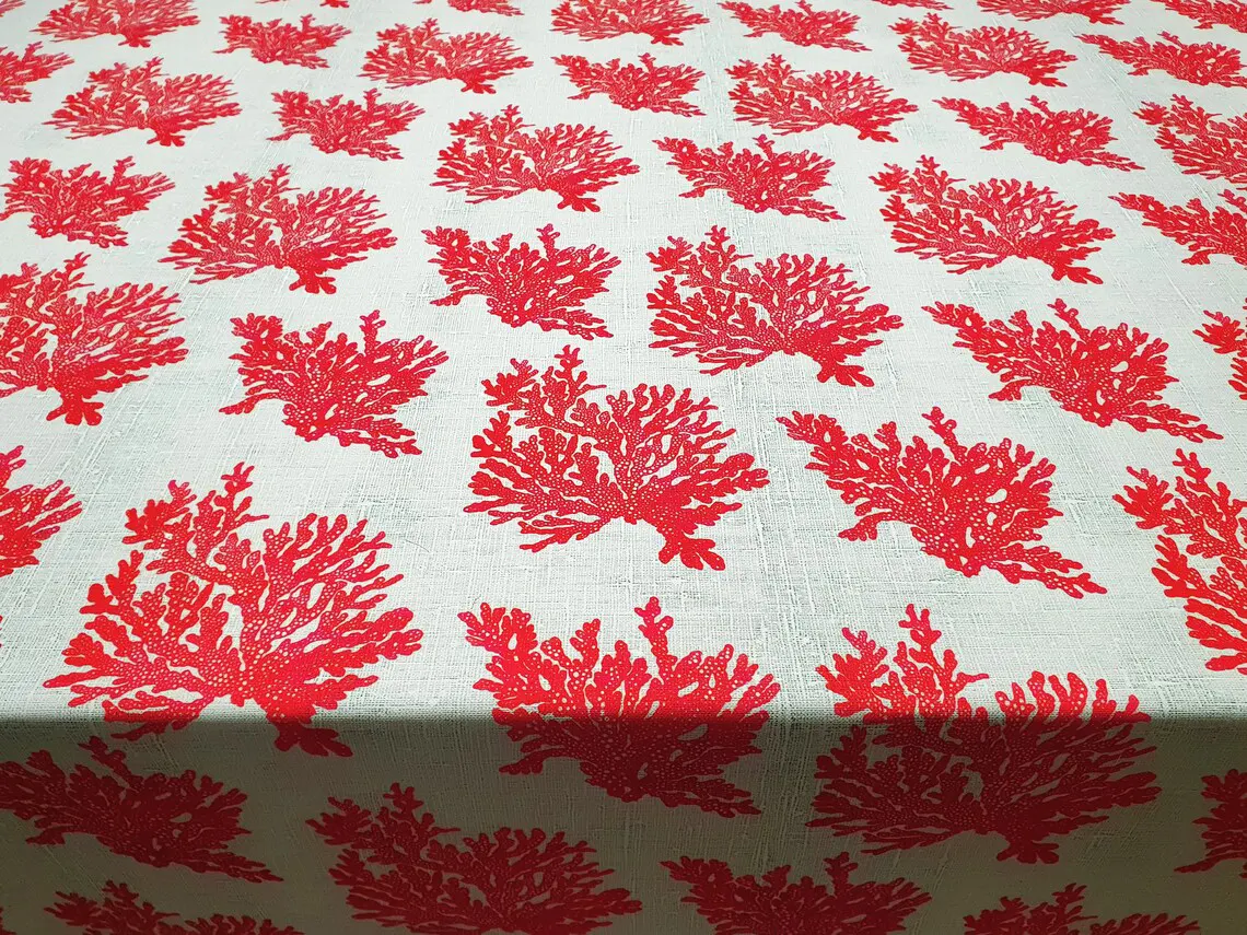 Red Coral Reef Fabric