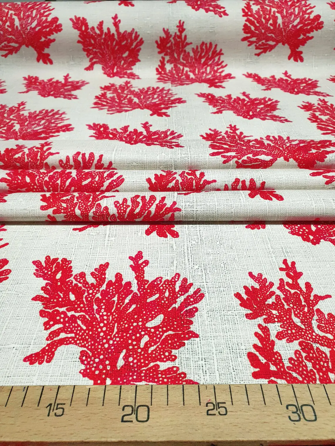 Red Coral Reef Fabric