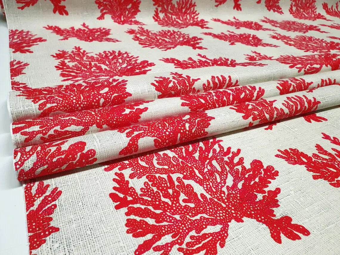 Red Coral Reef Fabric