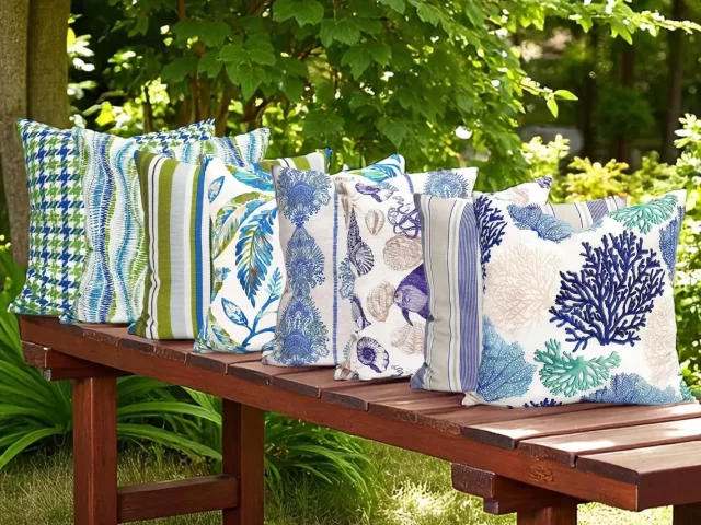 Blue Green Nautical Throw Pillow Cover Set