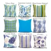 Blue Green Nautical Throw Pillow Cover Set