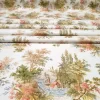 Olive Green Toile de Jouy Fabric