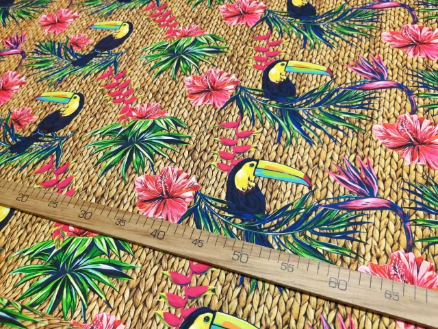 Tropical Toucan Birds Fabric