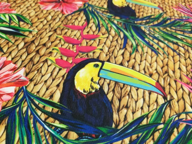 Tropical Toucan Birds Fabric