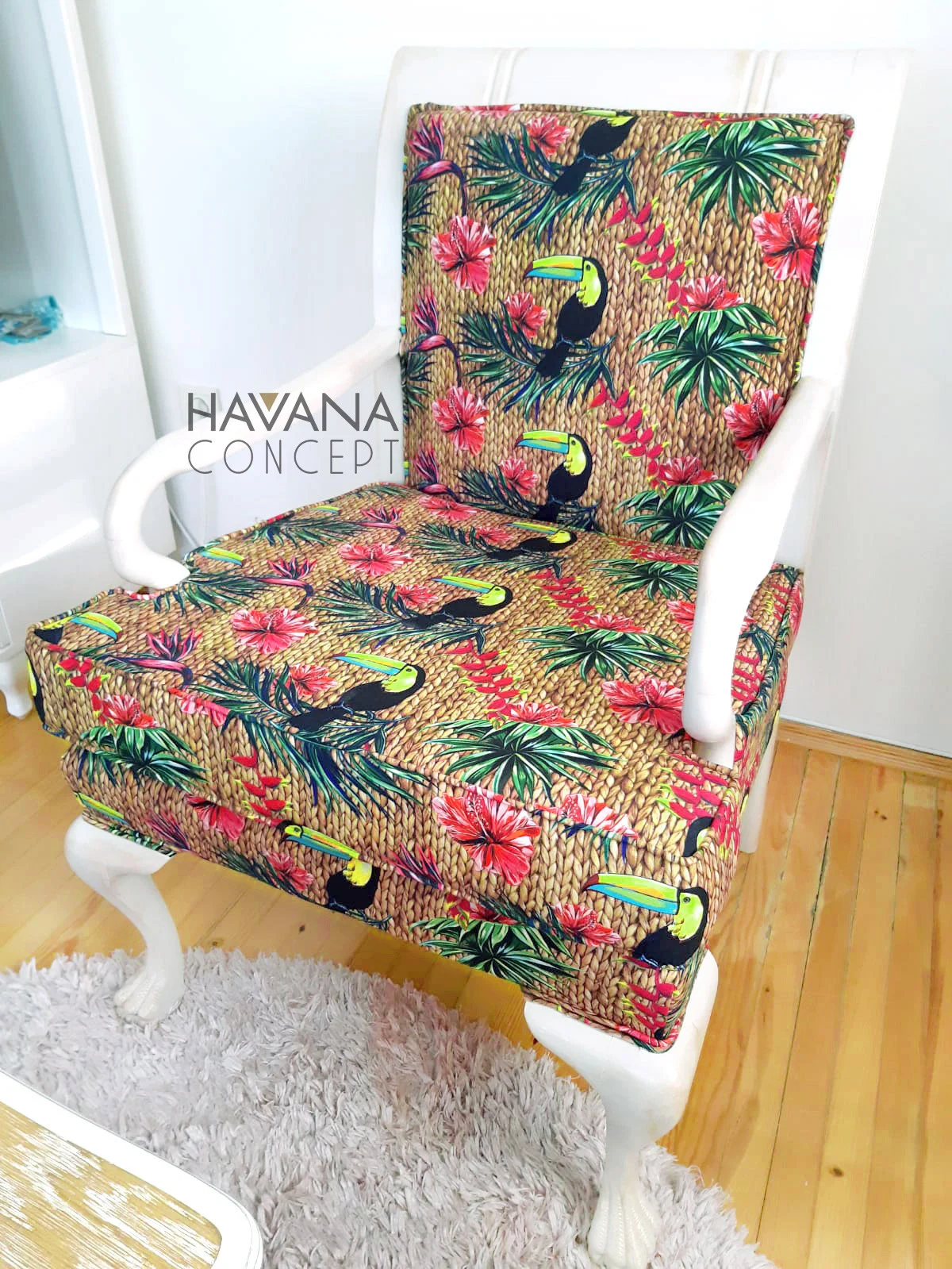 Tropical Toucan Birds Fabric