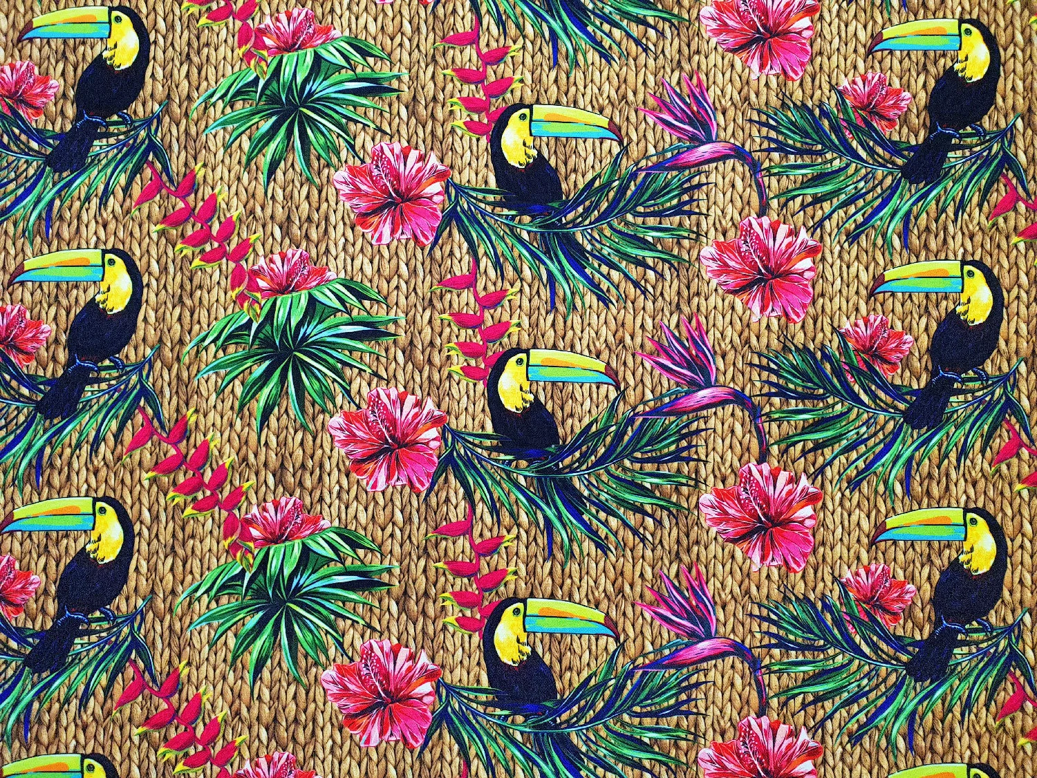 Tropical Toucan Birds Fabric