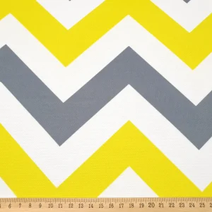 Yellow Grey Chevron Fabric