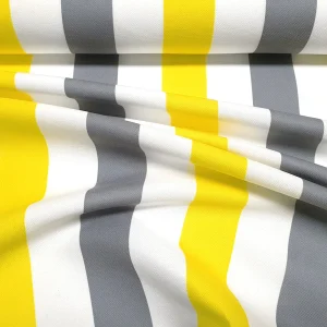 Yellow Grey Striped Fabric