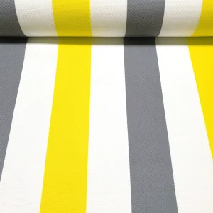Yellow Grey Striped Fabric
