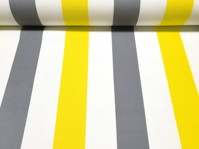 Yellow Grey Striped Fabric
