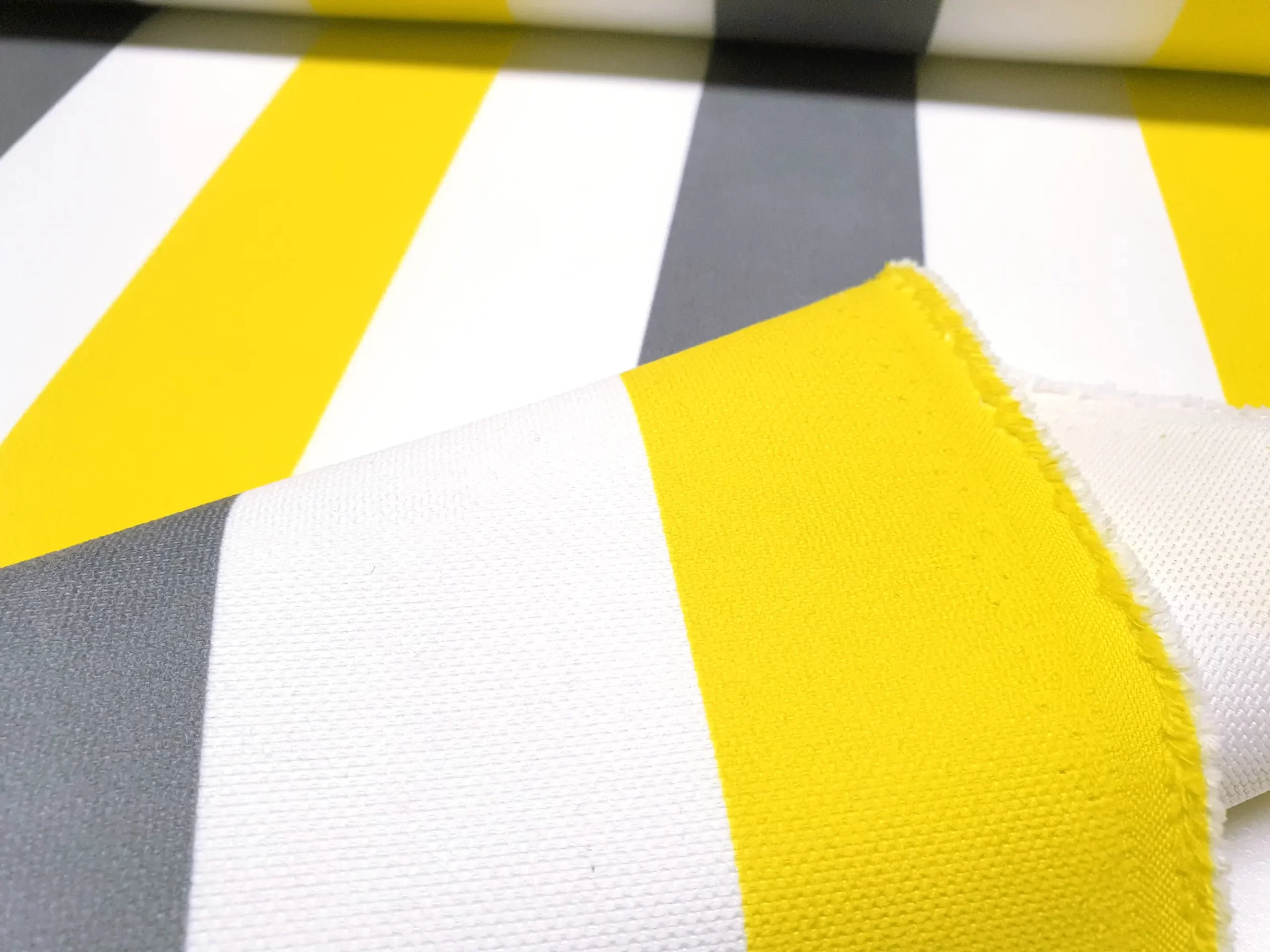 Yellow Grey Striped Fabric