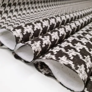Grey Brown Houndstooth Fabric