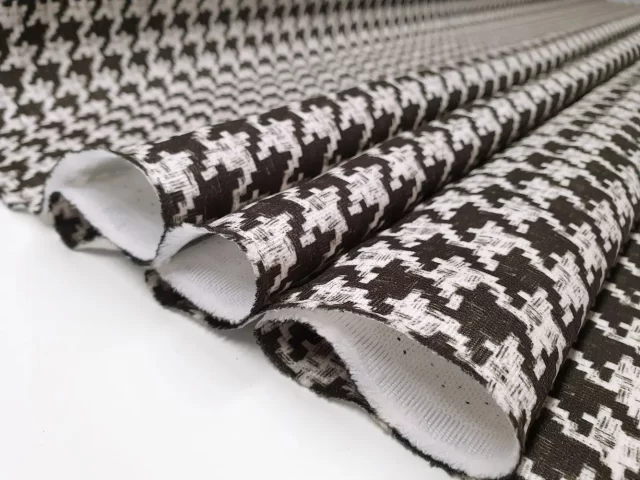 Grey Brown Houndstooth Fabric
