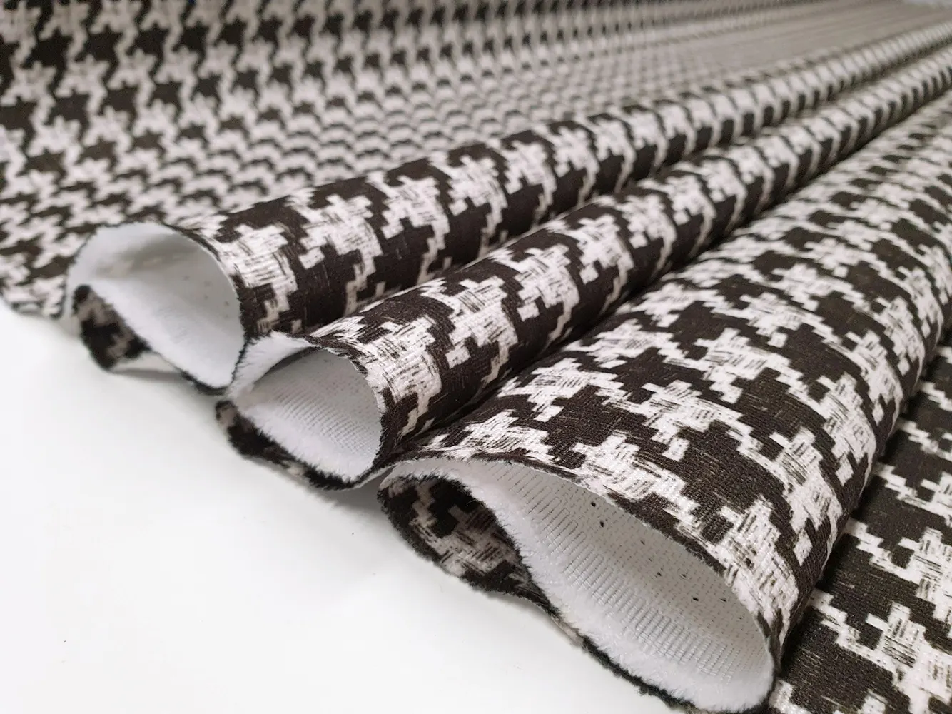 Grey Brown Houndstooth Fabric