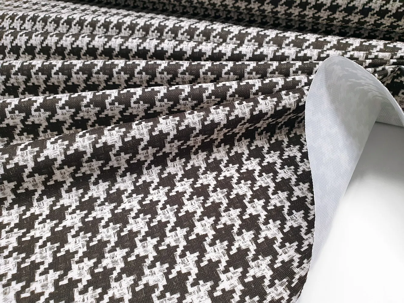 Grey Brown Houndstooth Fabric