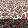 White Polish Folk Art Floral Fabric
