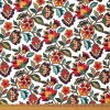 White Polish Folk Art Floral Fabric