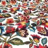 White Polish Folk Art Floral Fabric