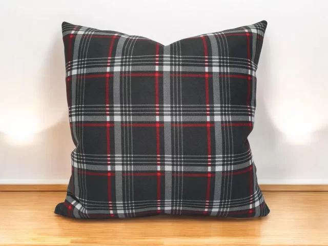Anthracite Plaid Pillow Cover