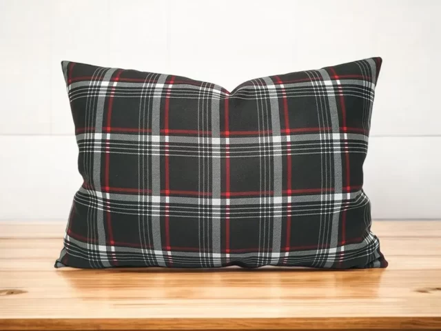 Anthracite Plaid Pillow Cover