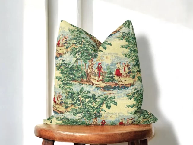 Antique French Toile de Jouy Pillow Cover