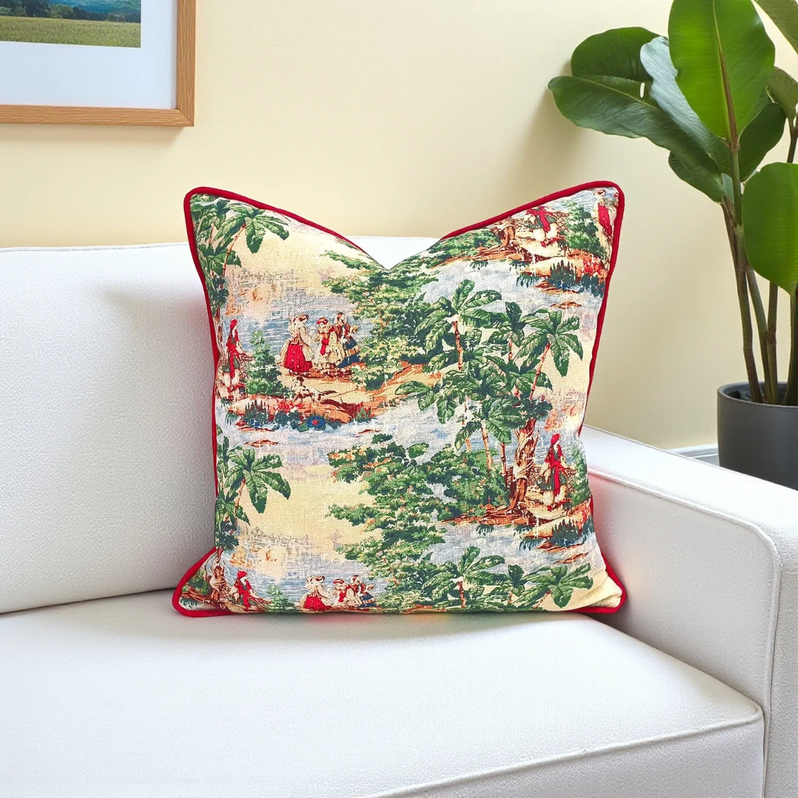 Antique French Toile de Jouy Pillow Cover