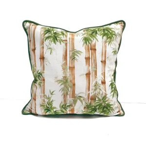 Bamboo Leaf Print Pillow Cover