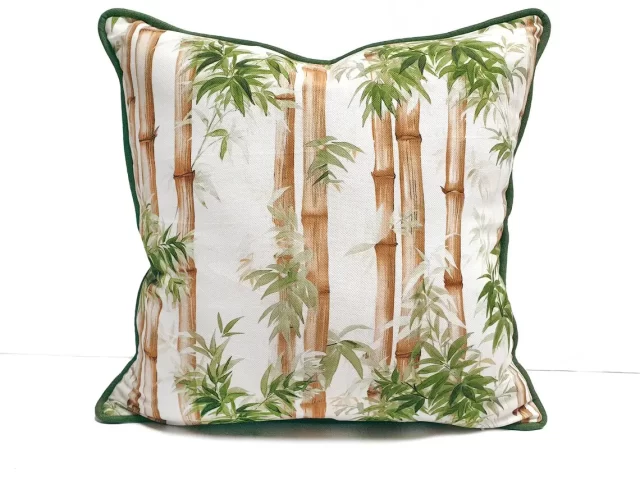 Bamboo Leaf Print Pillow Cover