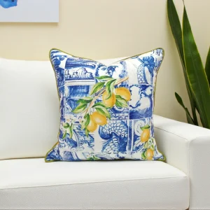 Baroque Ceramic Sicilian Lemons Pillow Cover