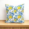 Baroque Damask Lemons Print Pillow Cover