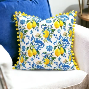 Baroque Lemons Print Pillow Cover