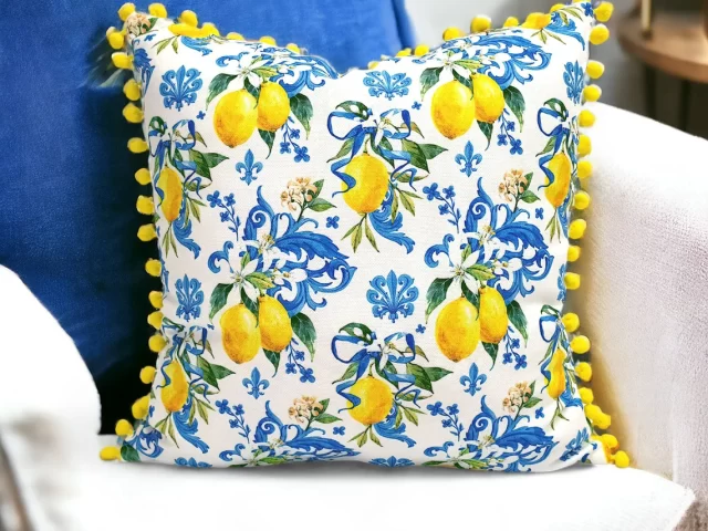 Baroque Lemons Print Pillow Cover