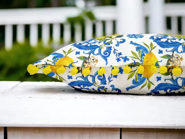 Baroque Lemons Print Pillow Cover