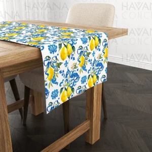 Baroque Lemons Print Table Runner