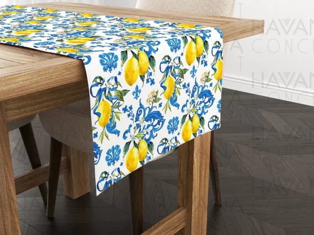 Baroque Lemons Print Table Runner