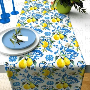 Baroque Lemons Print Table Runner